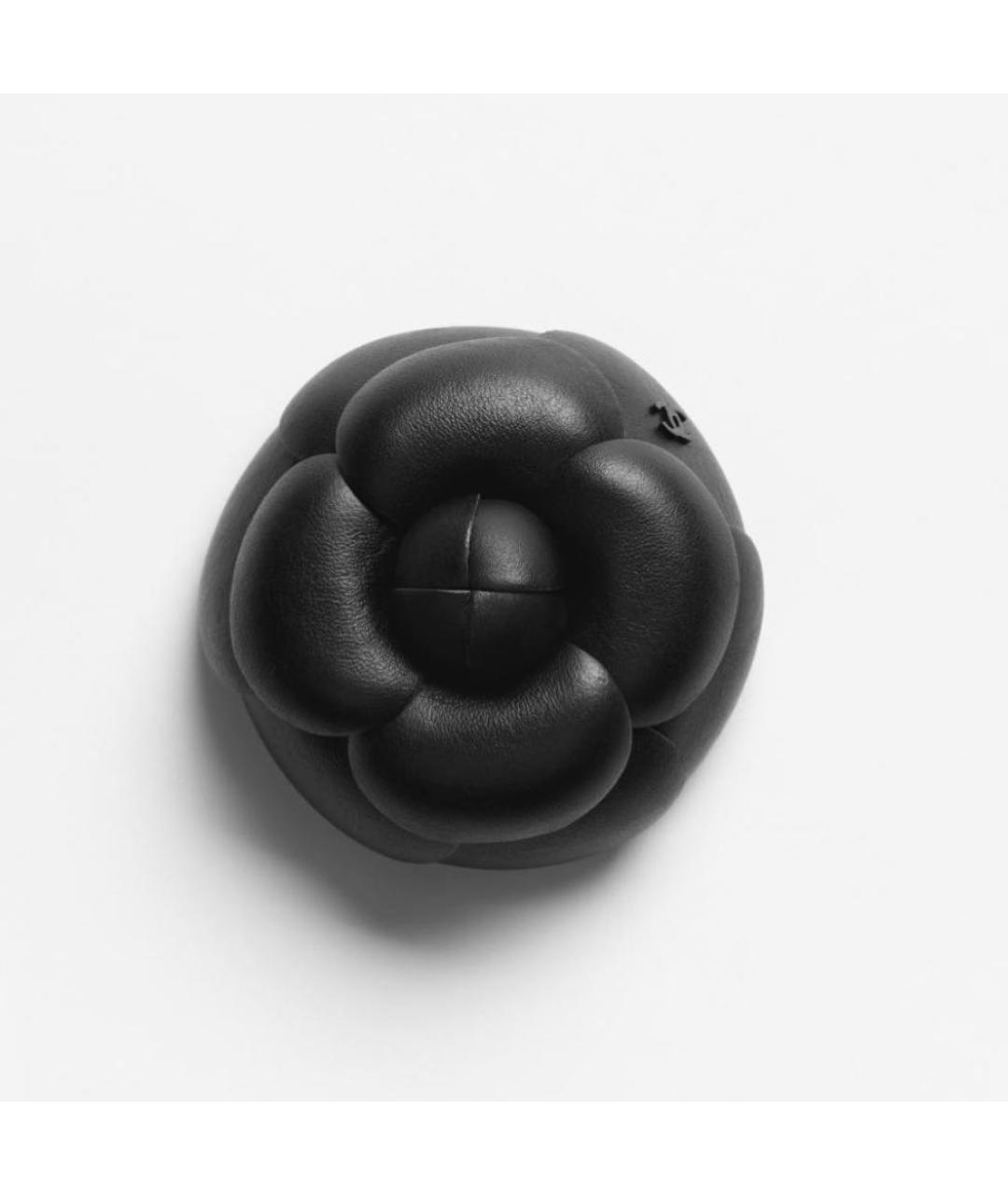 CHANEL Черная кожаная булавка / брошь, фото 4