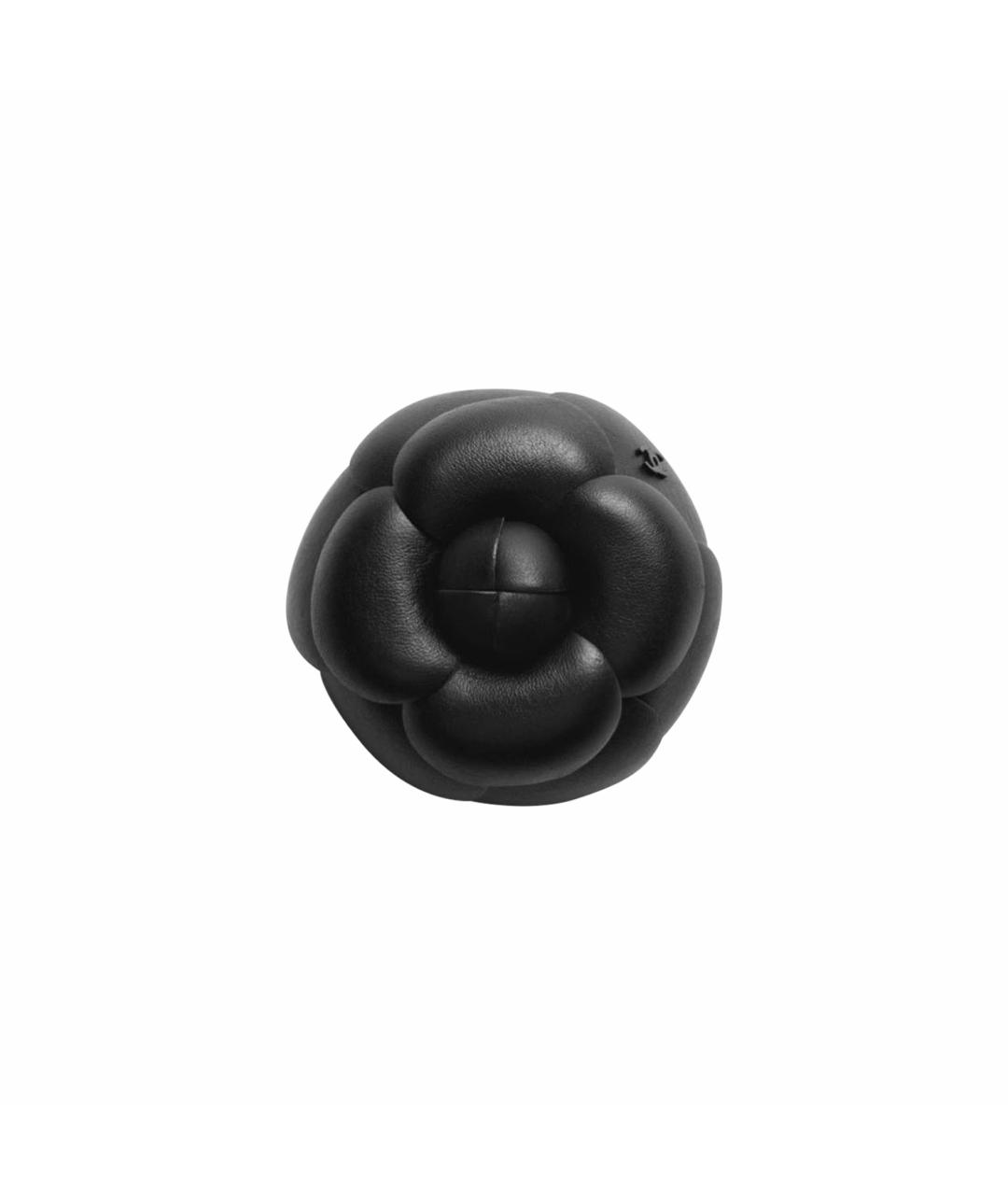 CHANEL Черная кожаная булавка / брошь, фото 1