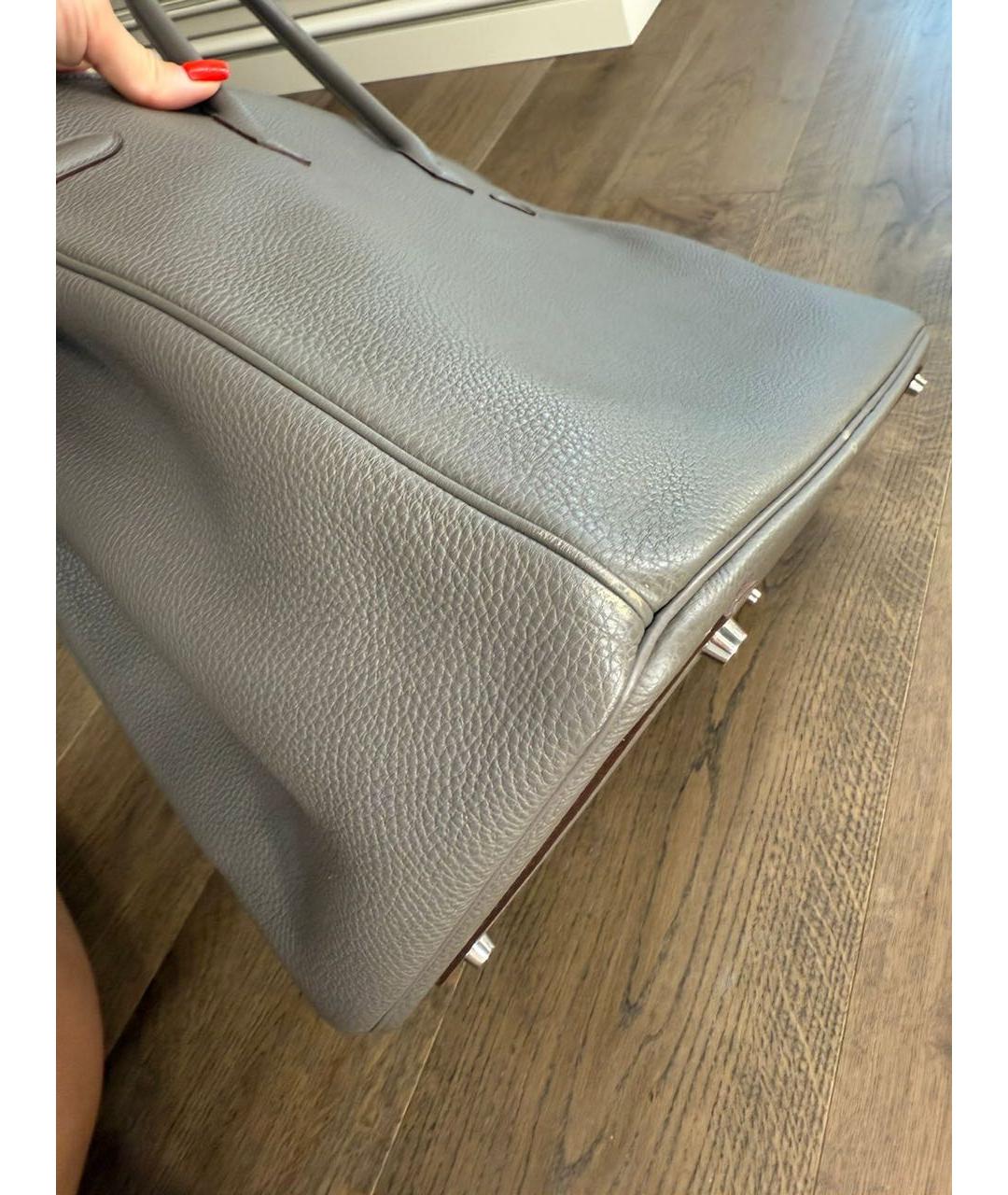 HERMES Бежевая кожаная сумка с короткими ручками, фото 6