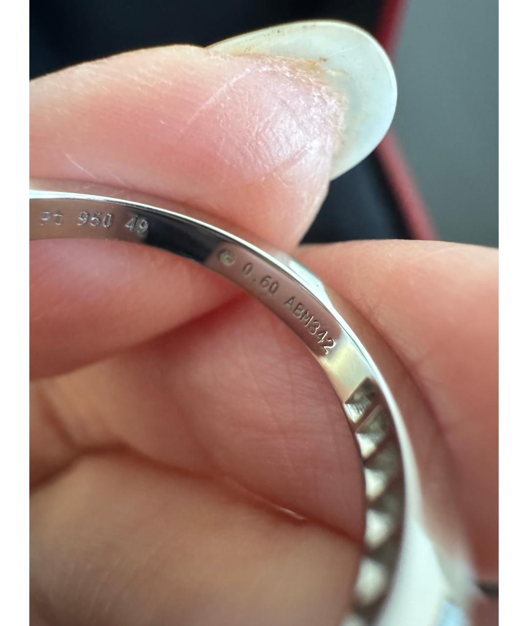 CARTIER Белое платиновое кольцо, фото 9