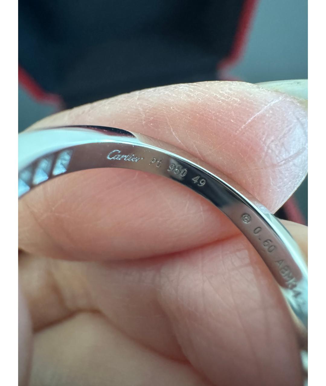 CARTIER Белое платиновое кольцо, фото 8