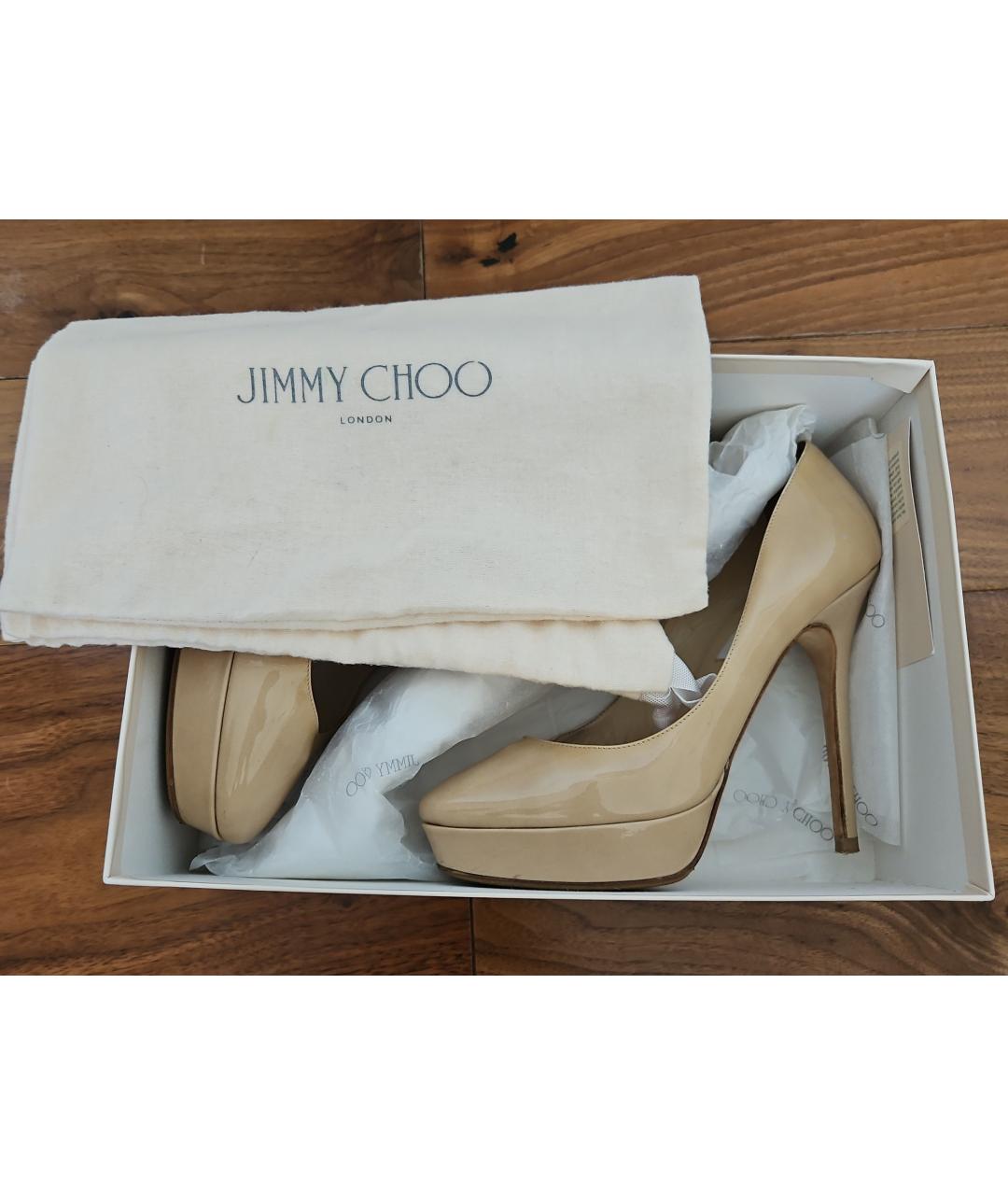 JIMMY CHOO Бежевые кожаные туфли, фото 3