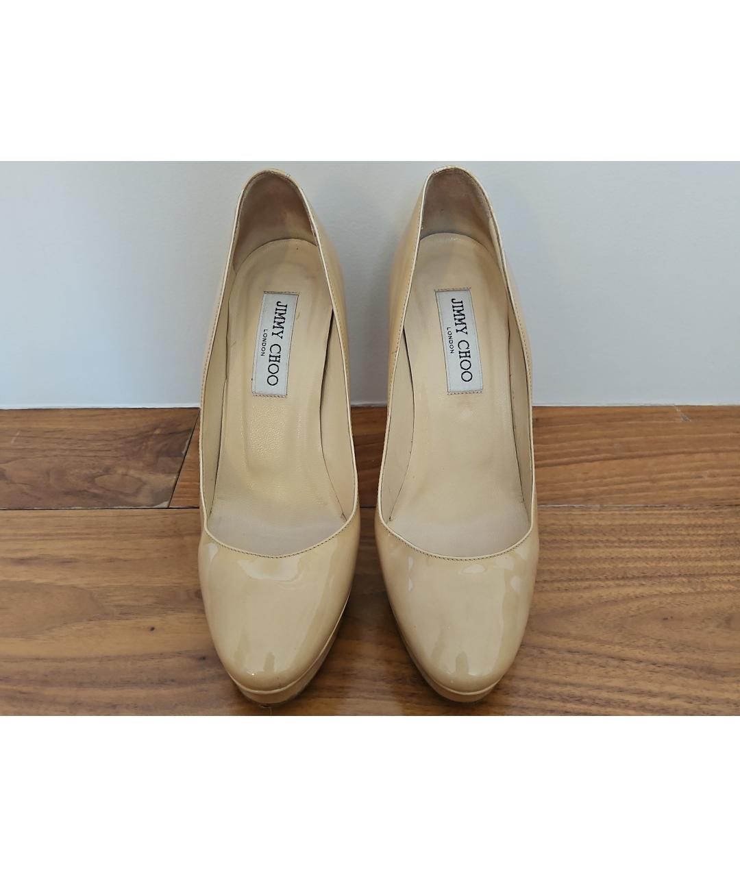 JIMMY CHOO Бежевые кожаные туфли, фото 2