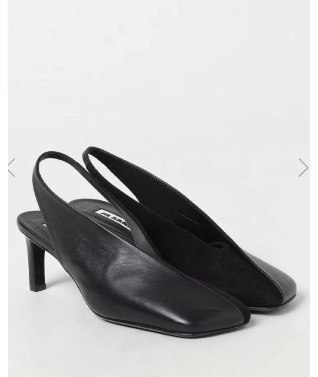 JIL SANDER Черные кожаные туфли, фото 5
