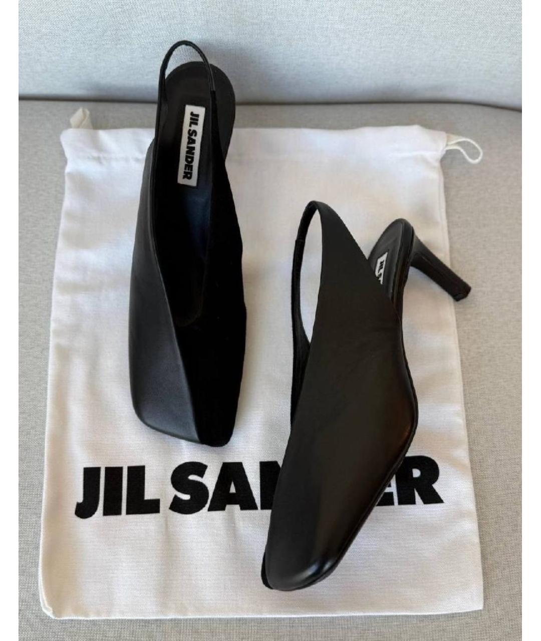 JIL SANDER Черные кожаные туфли, фото 2