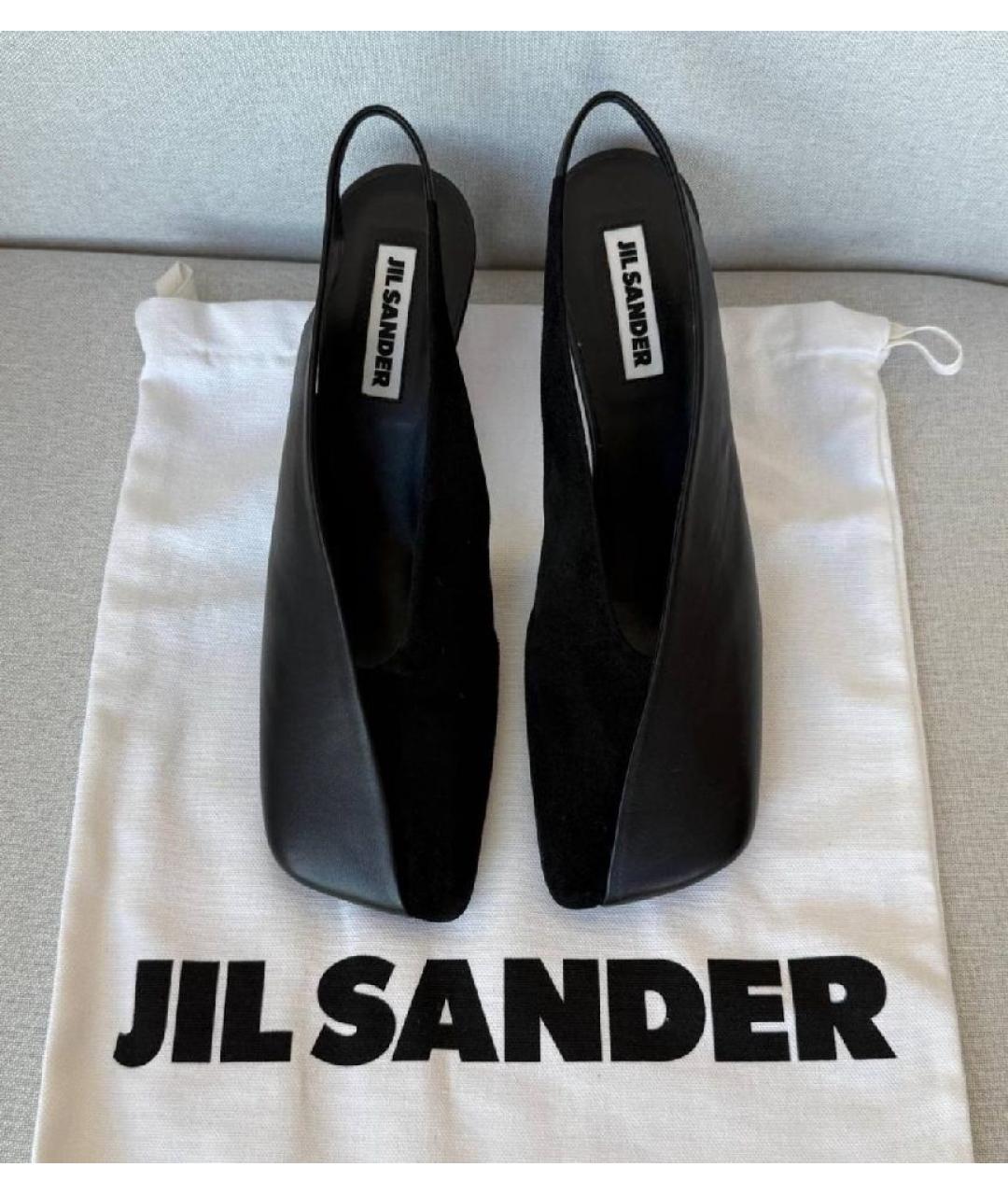 JIL SANDER Черные кожаные туфли, фото 3