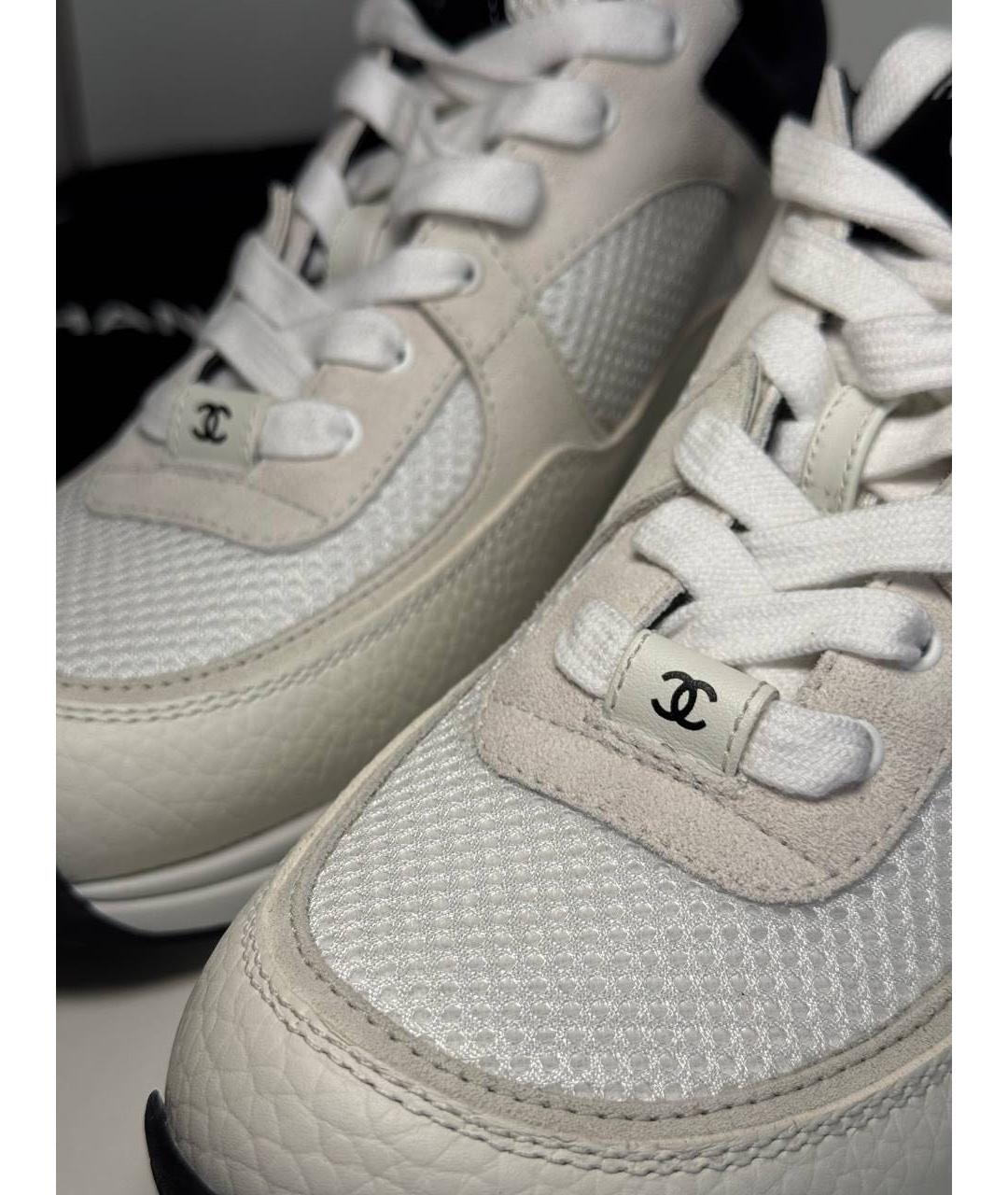 CHANEL Белые кожаные кроссовки, фото 7