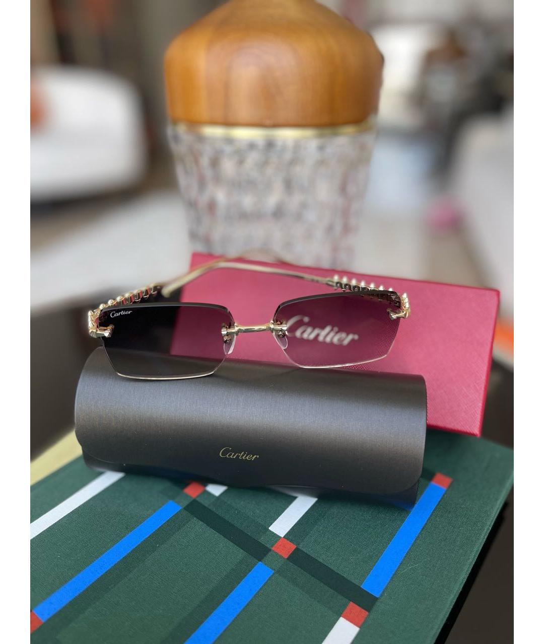 CARTIER Золотые металлические солнцезащитные очки, фото 9