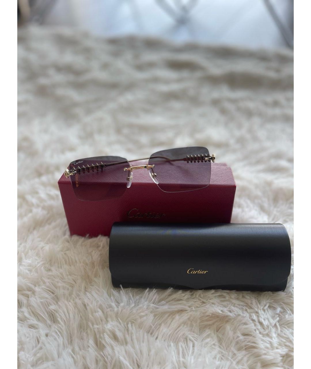 CARTIER Золотые металлические солнцезащитные очки, фото 5
