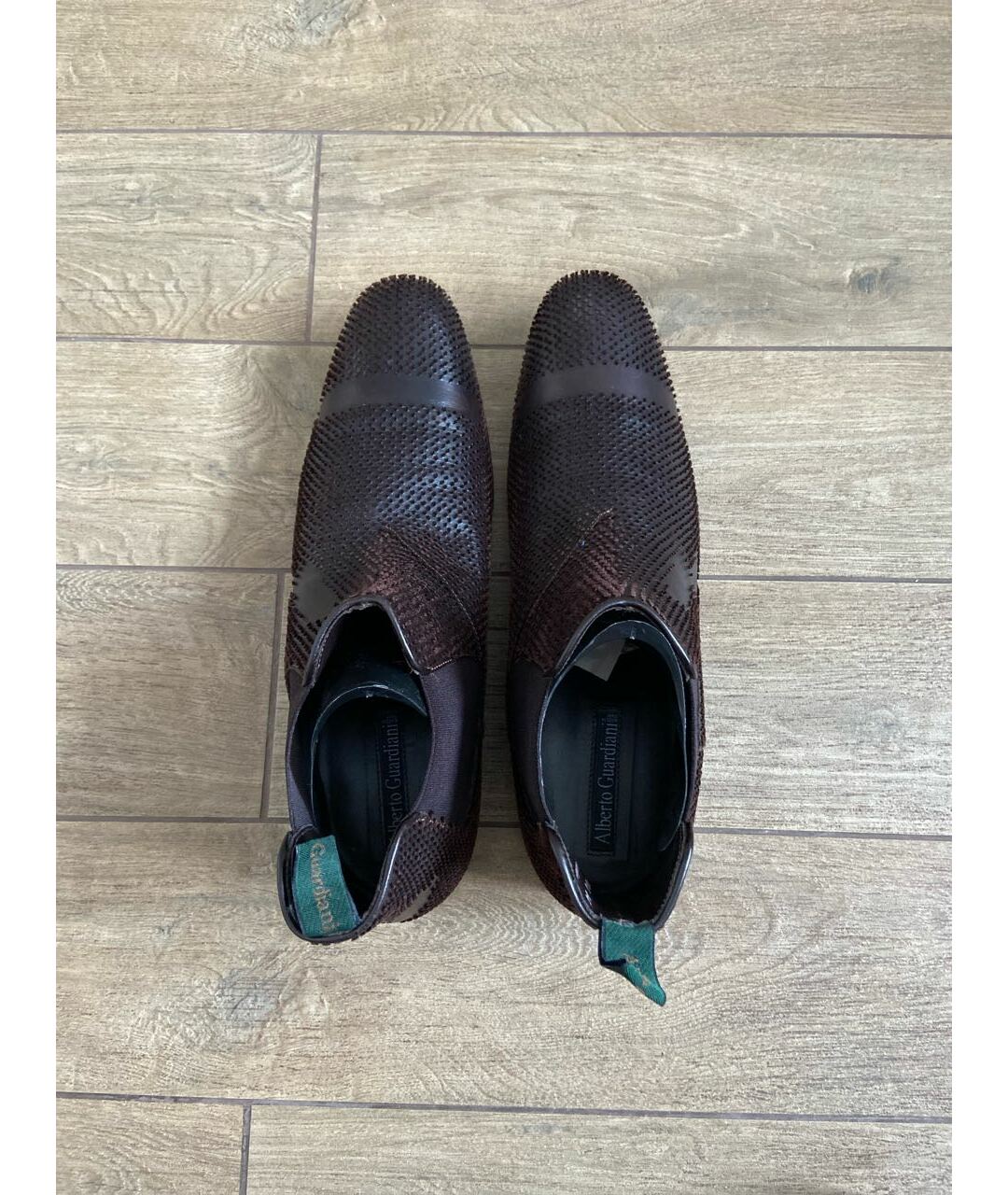 ALBERTO GUARDIANI Коричневые кожаные высокие ботинки, фото 3