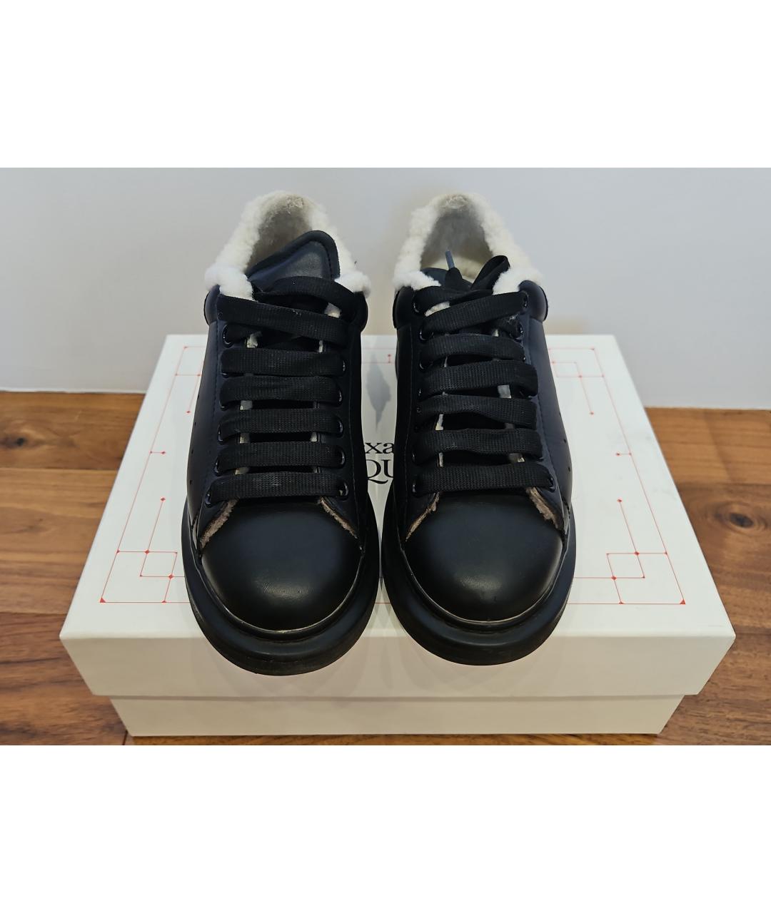 ALEXANDER MCQUEEN Черные кожаные кеды, фото 2