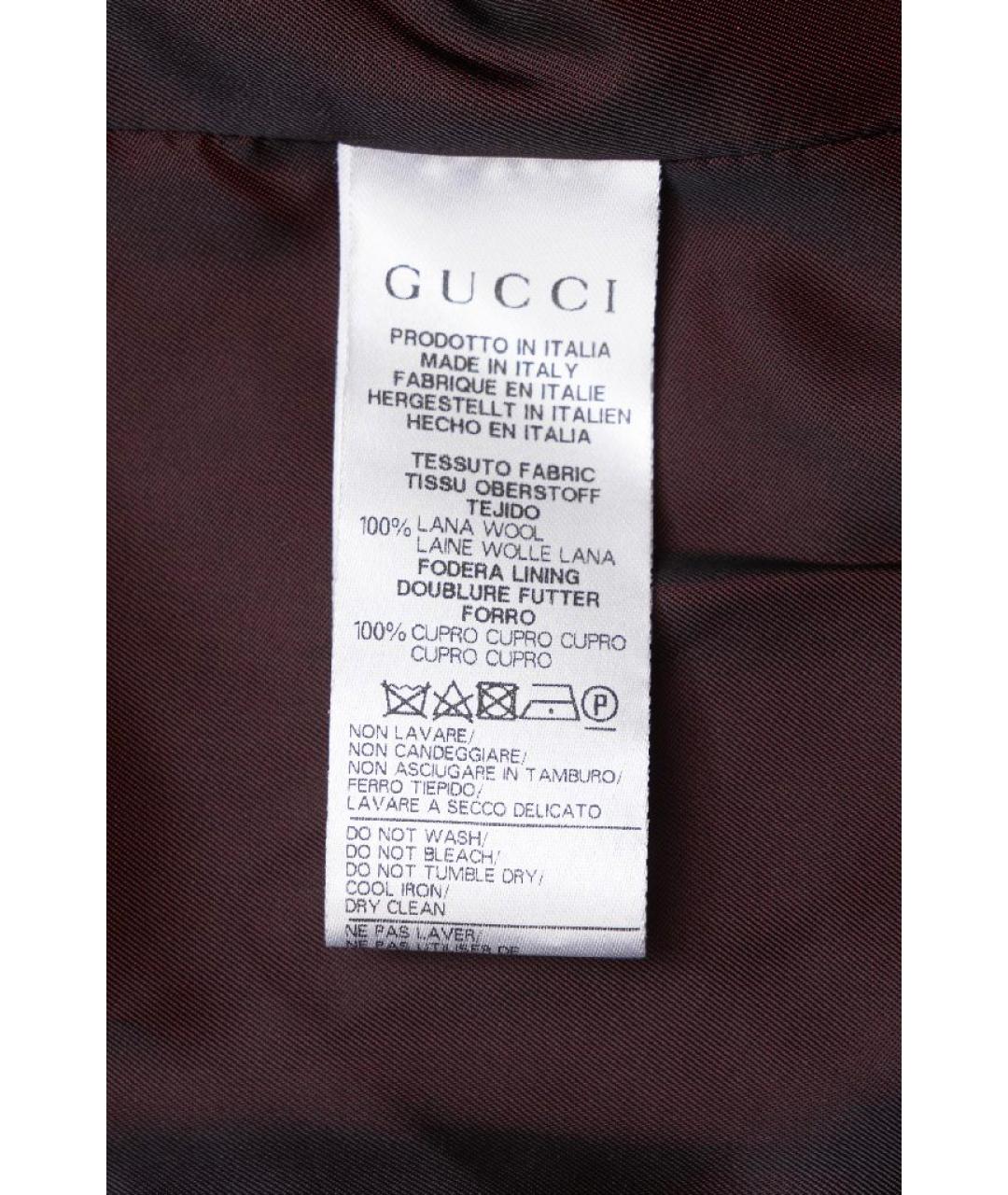 GUCCI Бордовый шерстяной жакет / жилет, фото 7