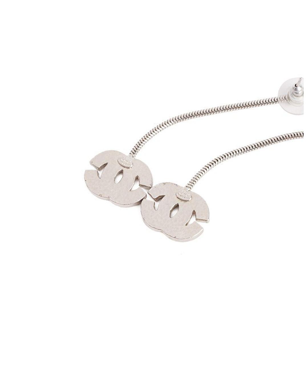 CHANEL Серебряные металлические серьги, фото 2