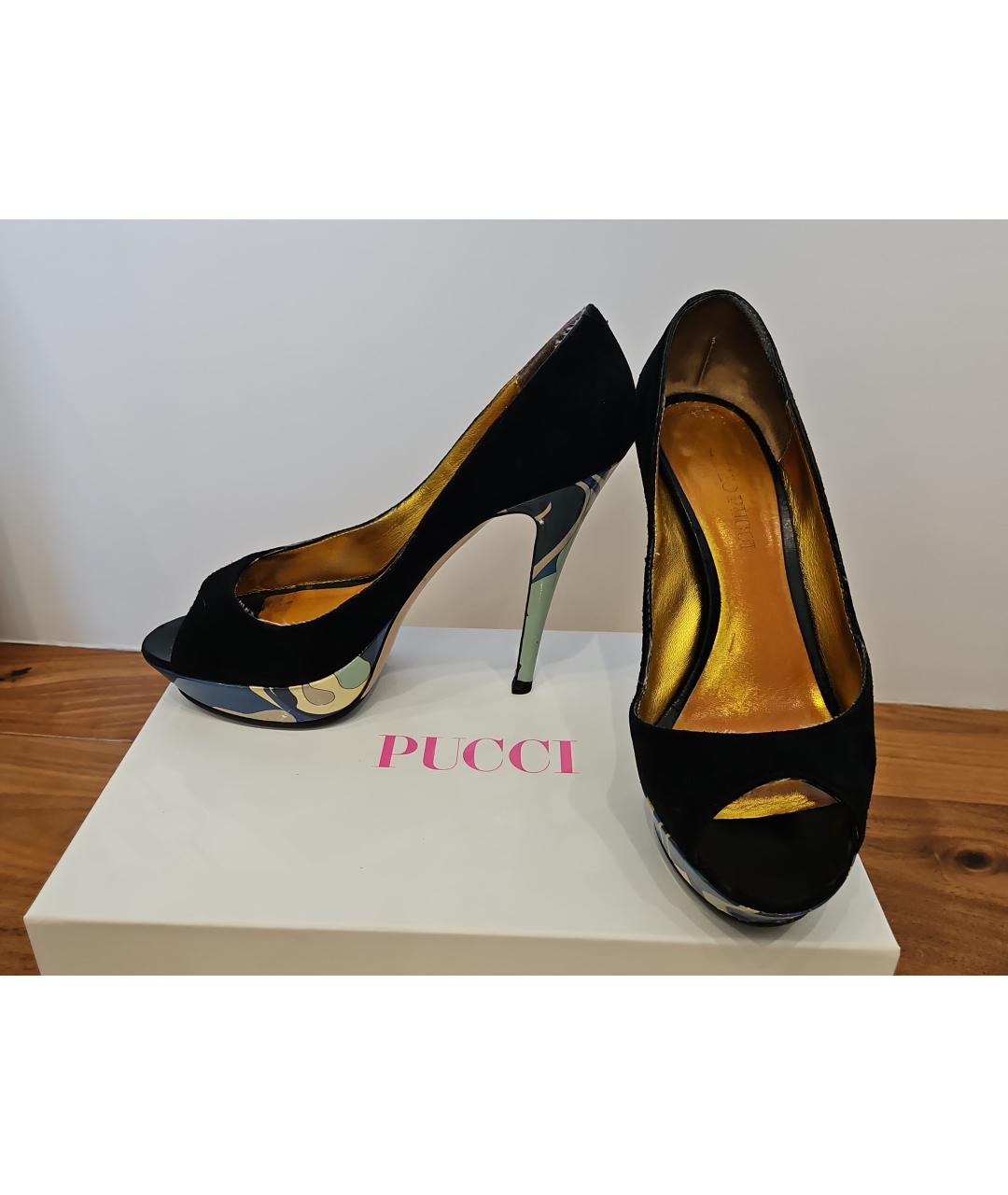 EMILIO PUCCI Черные кожаные туфли, фото 7