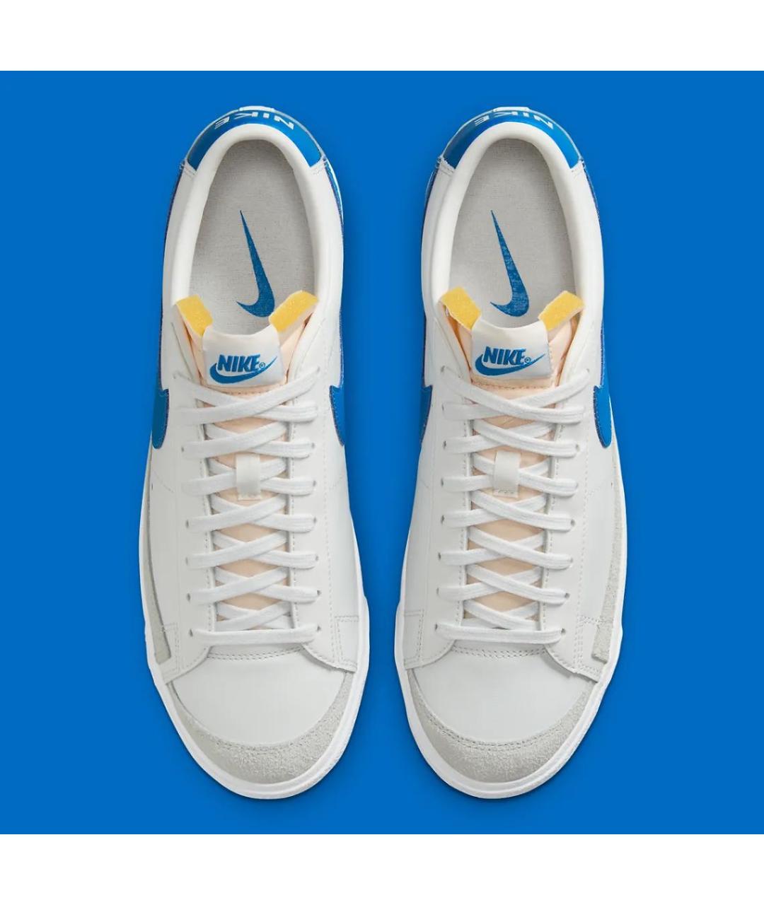 NIKE Белые кожаные низкие кроссовки / кеды, фото 4