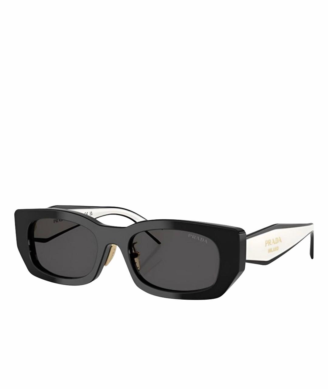 PRADA Черные пластиковые солнцезащитные очки, фото 1