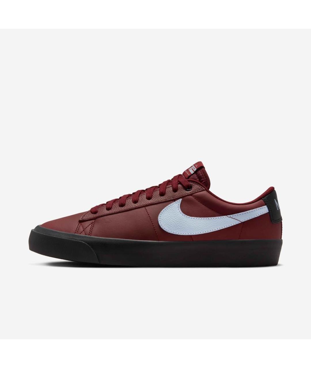 NIKE Бордовые кожаные низкие кроссовки / кеды, фото 2
