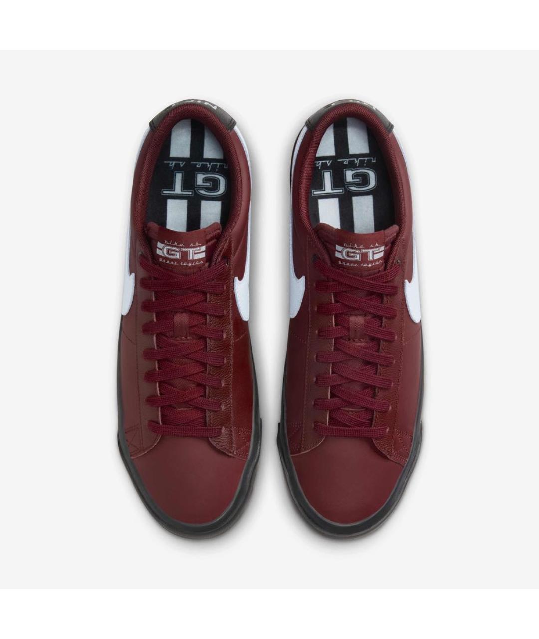 NIKE Бордовые кожаные низкие кроссовки / кеды, фото 4