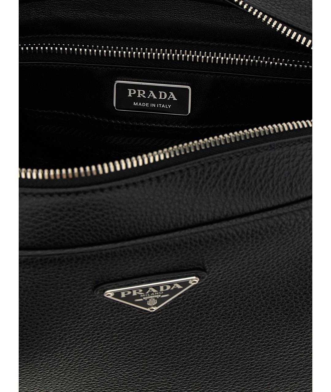 PRADA Черная кожаная сумка на плечо, фото 4