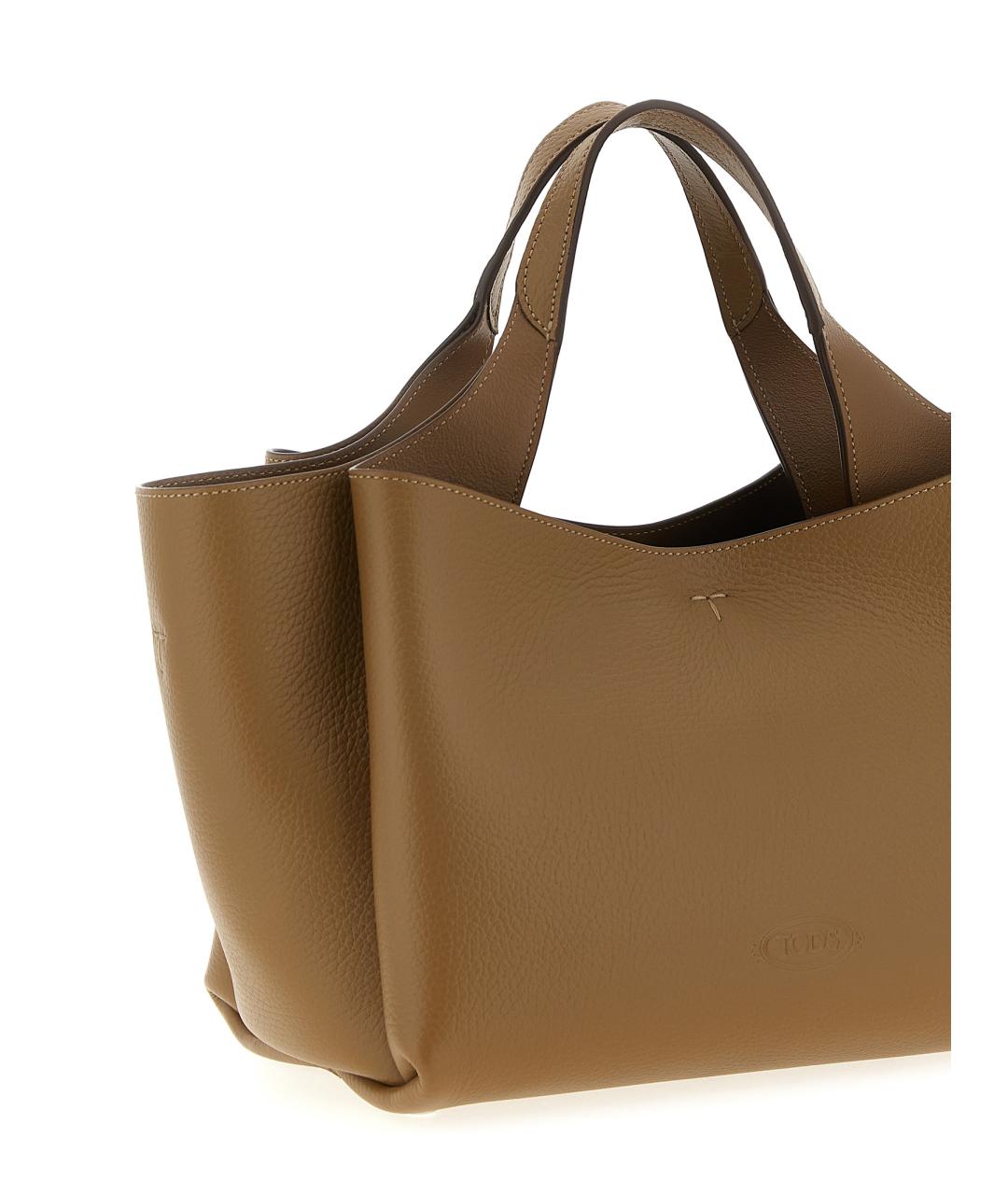 TOD'S Коричневая кожаная сумка тоут, фото 3