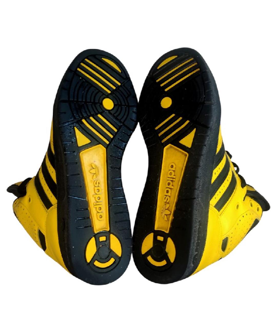 ADIDAS Желтые высокие кроссовки / кеды из искусственной кожи, фото 4