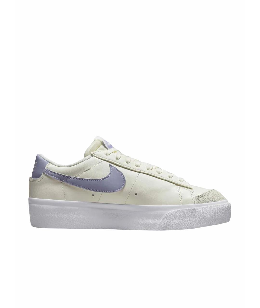 NIKE Бежевые кожаные кеды, фото 1