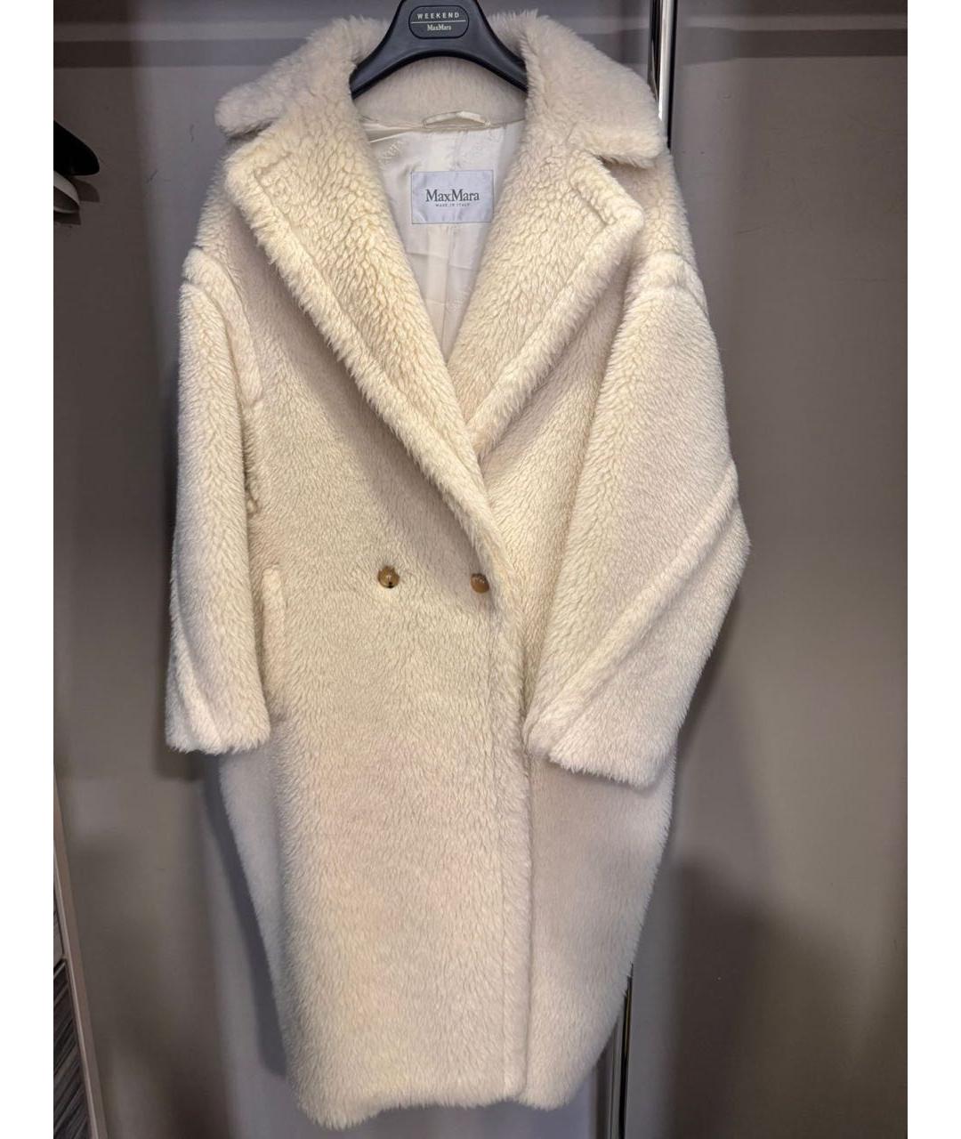 'S MAX MARA Белая шерстяная шуба, фото 5