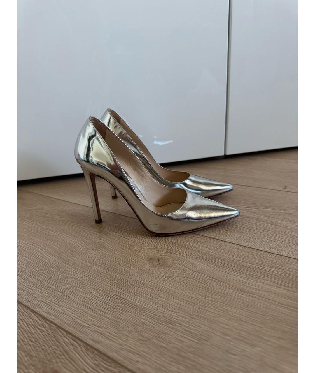 PRADA Серебряные кожаные туфли, фото 9