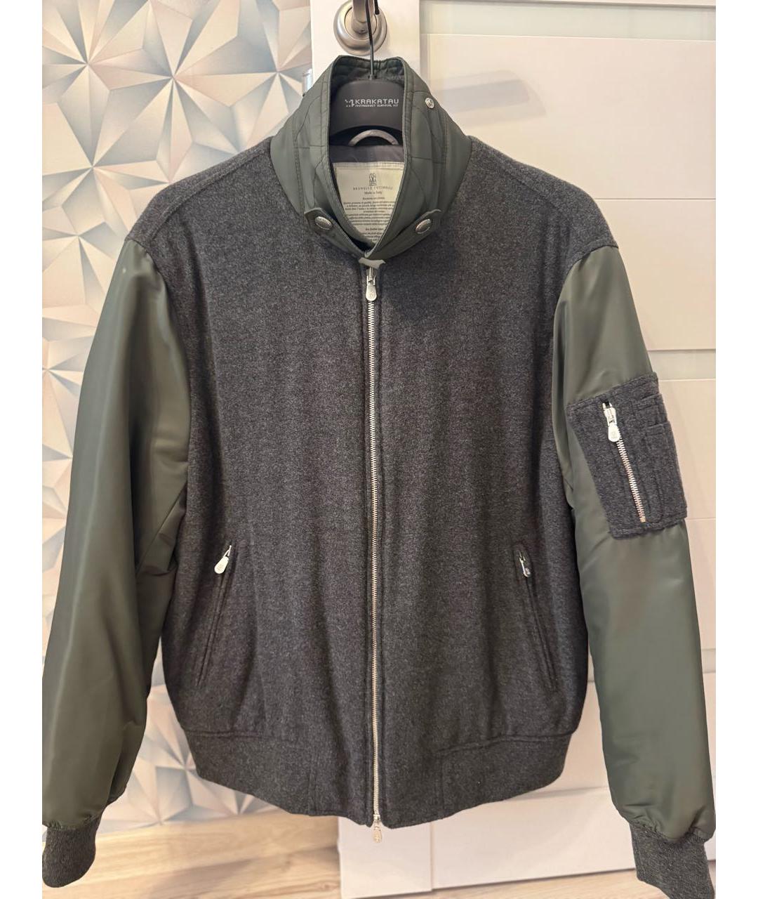 BRUNELLO CUCINELLI Антрацитовая шерстяная куртка, фото 9