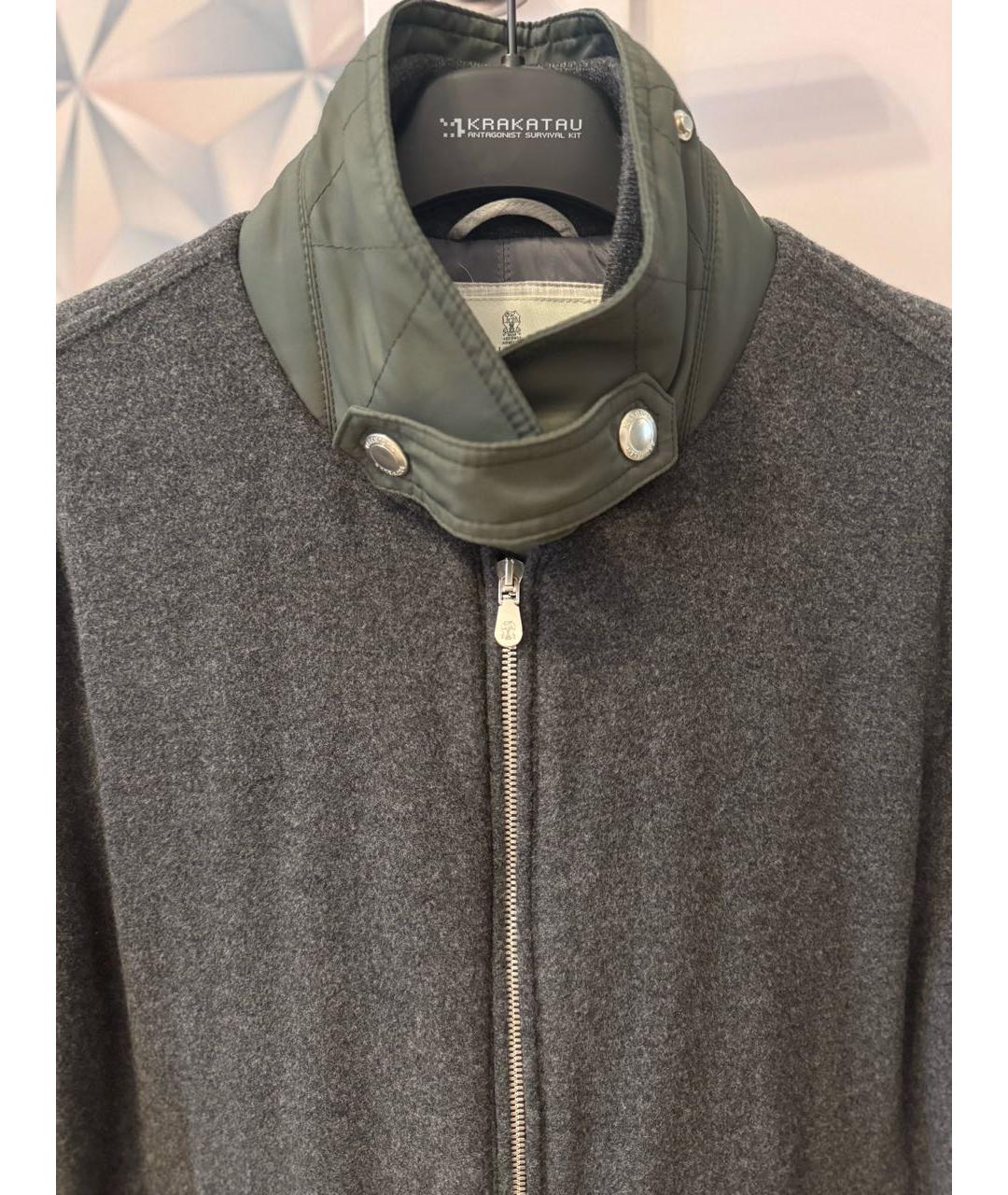 BRUNELLO CUCINELLI Антрацитовая шерстяная куртка, фото 5