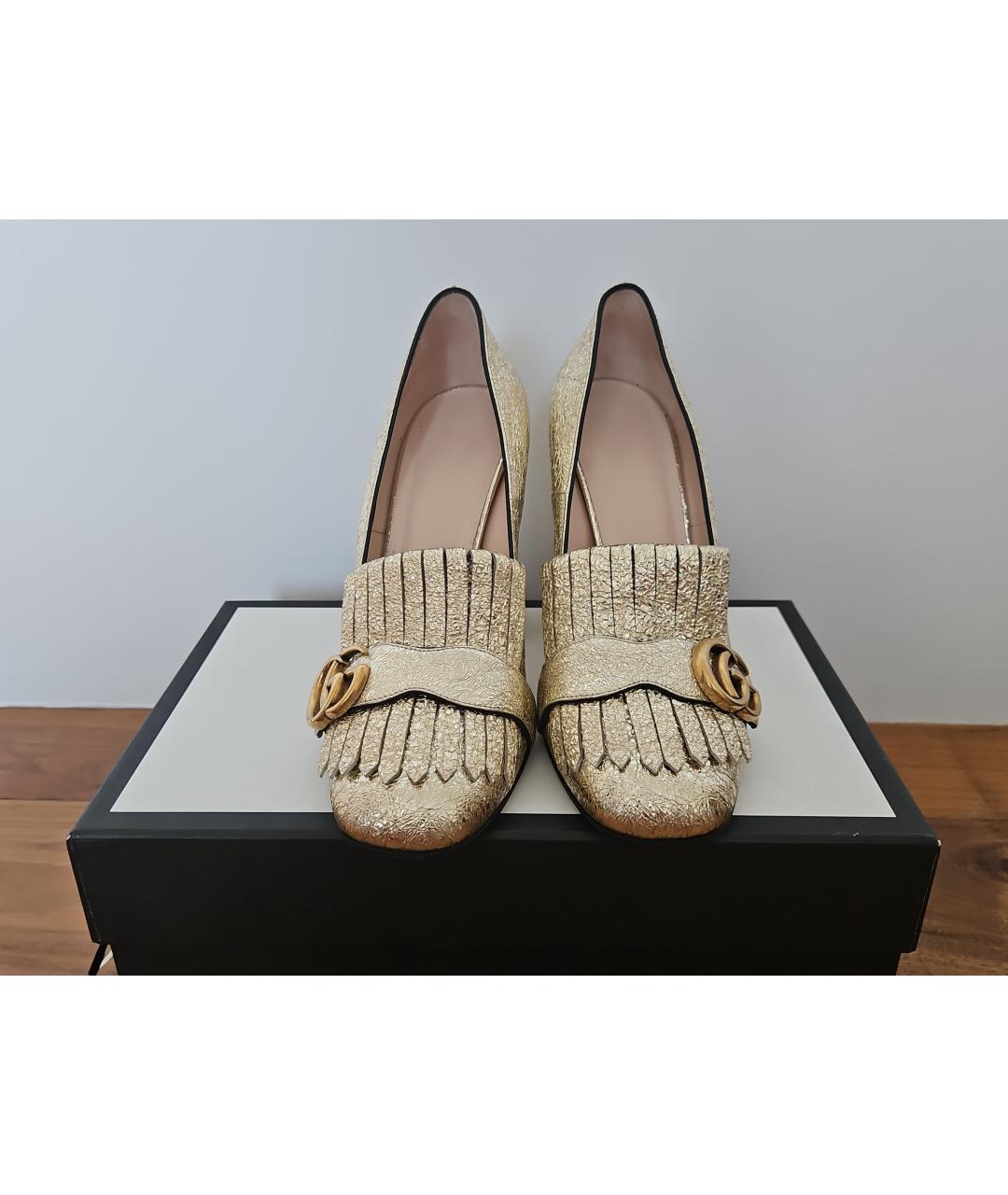 GUCCI Золотые туфли, фото 2