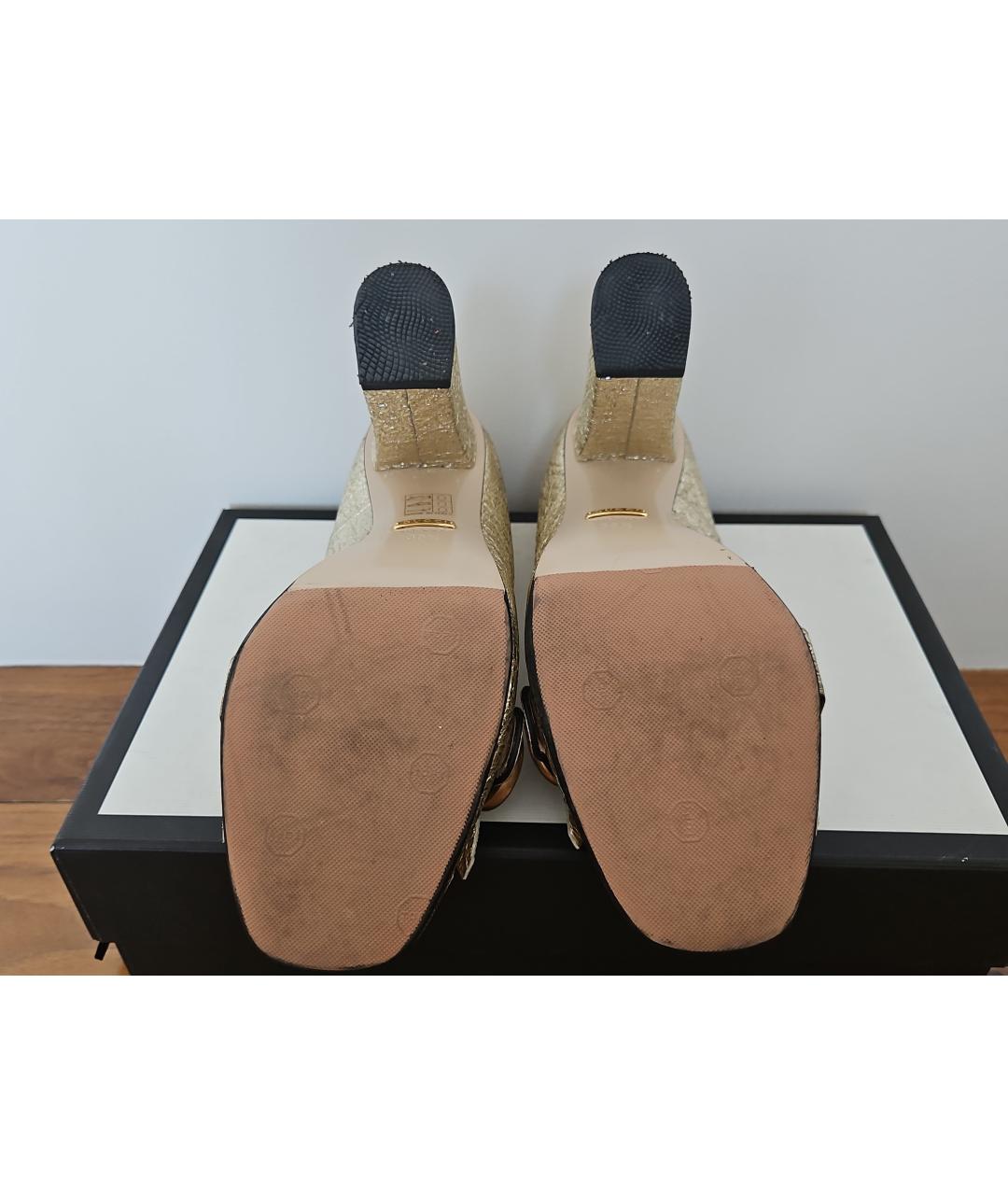 GUCCI Золотые туфли, фото 5