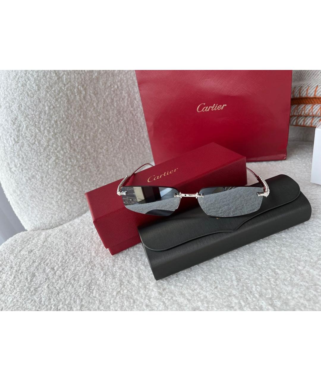 CARTIER Серебряные металлические солнцезащитные очки, фото 8