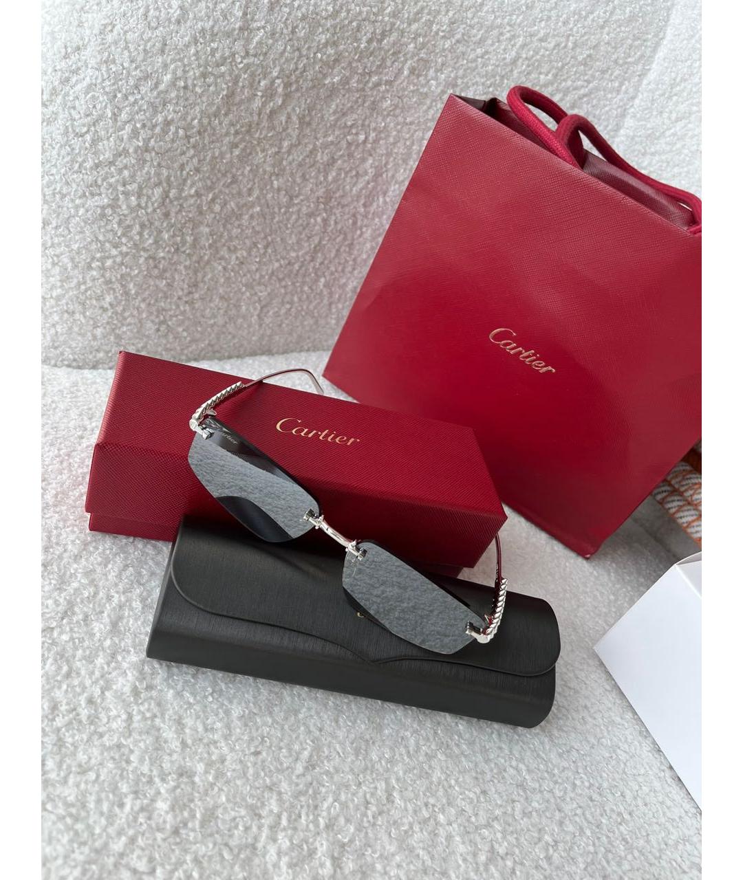 CARTIER Серебряные металлические солнцезащитные очки, фото 3