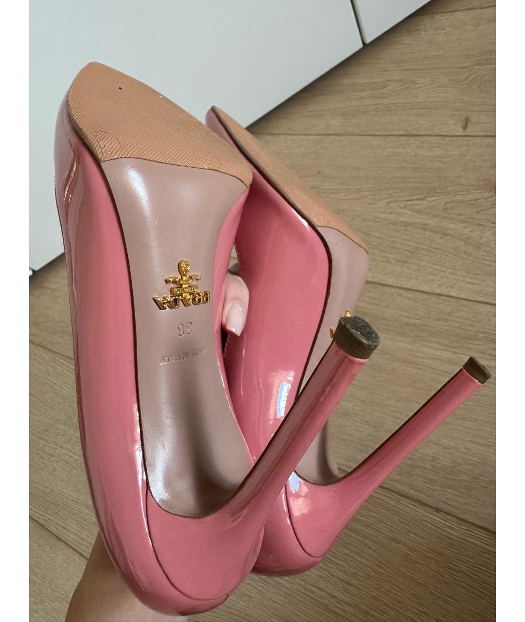 PRADA Розовые туфли из лакированной кожи, фото 5