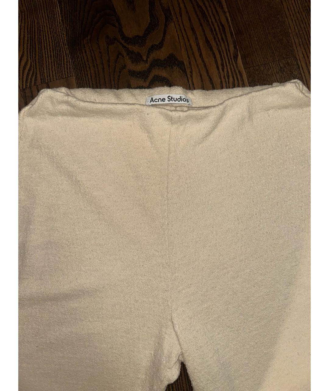 ACNE STUDIOS Бежевые хлопковые брюки широкие, фото 7