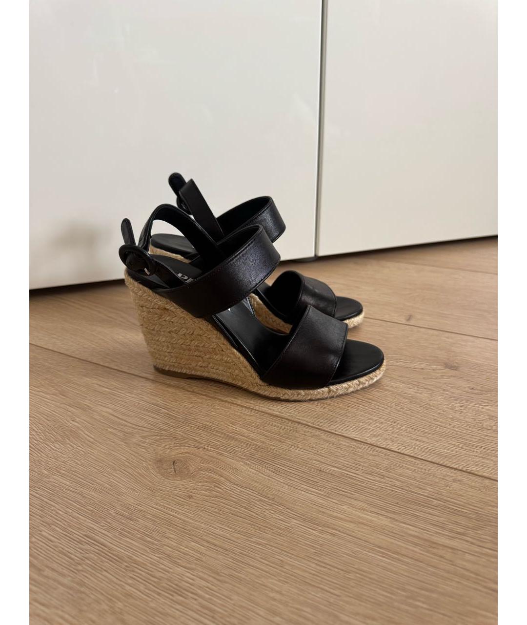 PRADA Черные кожаные босоножки, фото 9