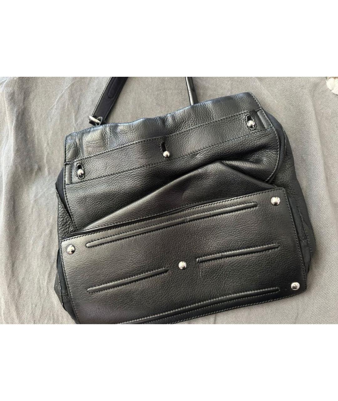 SAINT LAURENT Черная кожаная сумка тоут, фото 2