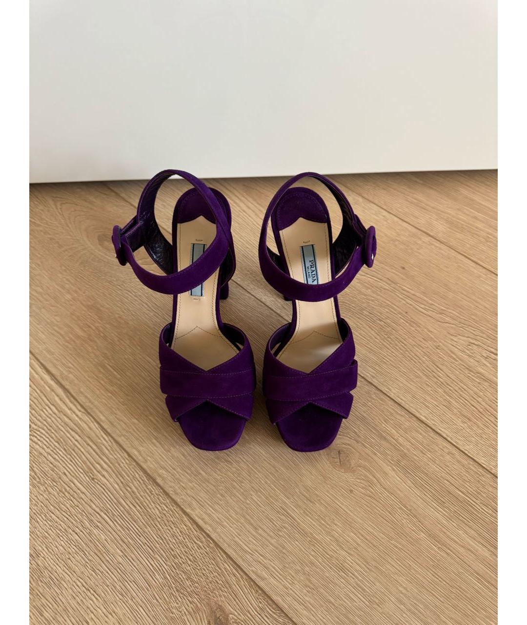 PRADA Фиолетовые замшевые босоножки, фото 2