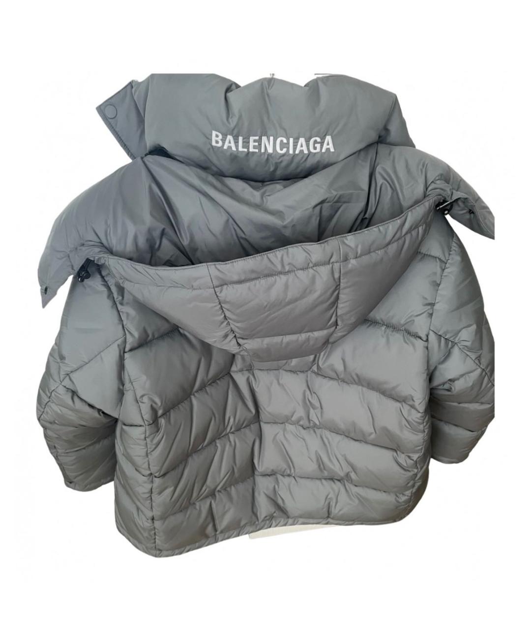 BALENCIAGA Серый полиэстеровый пуховик, фото 2