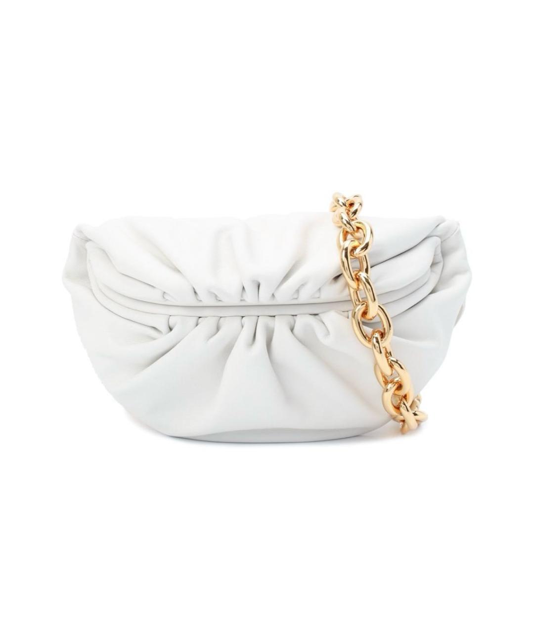 BOTTEGA VENETA Белая кожаная сумка через плечо, фото 2