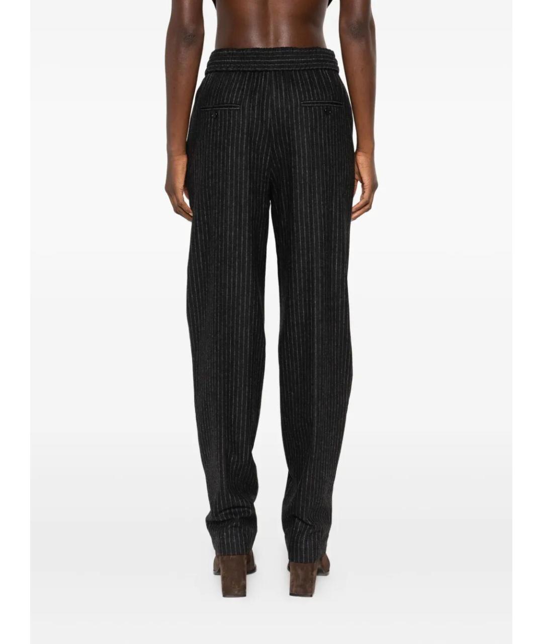 ISABEL MARANT Антрацитовые шерстяные прямые брюки, фото 4