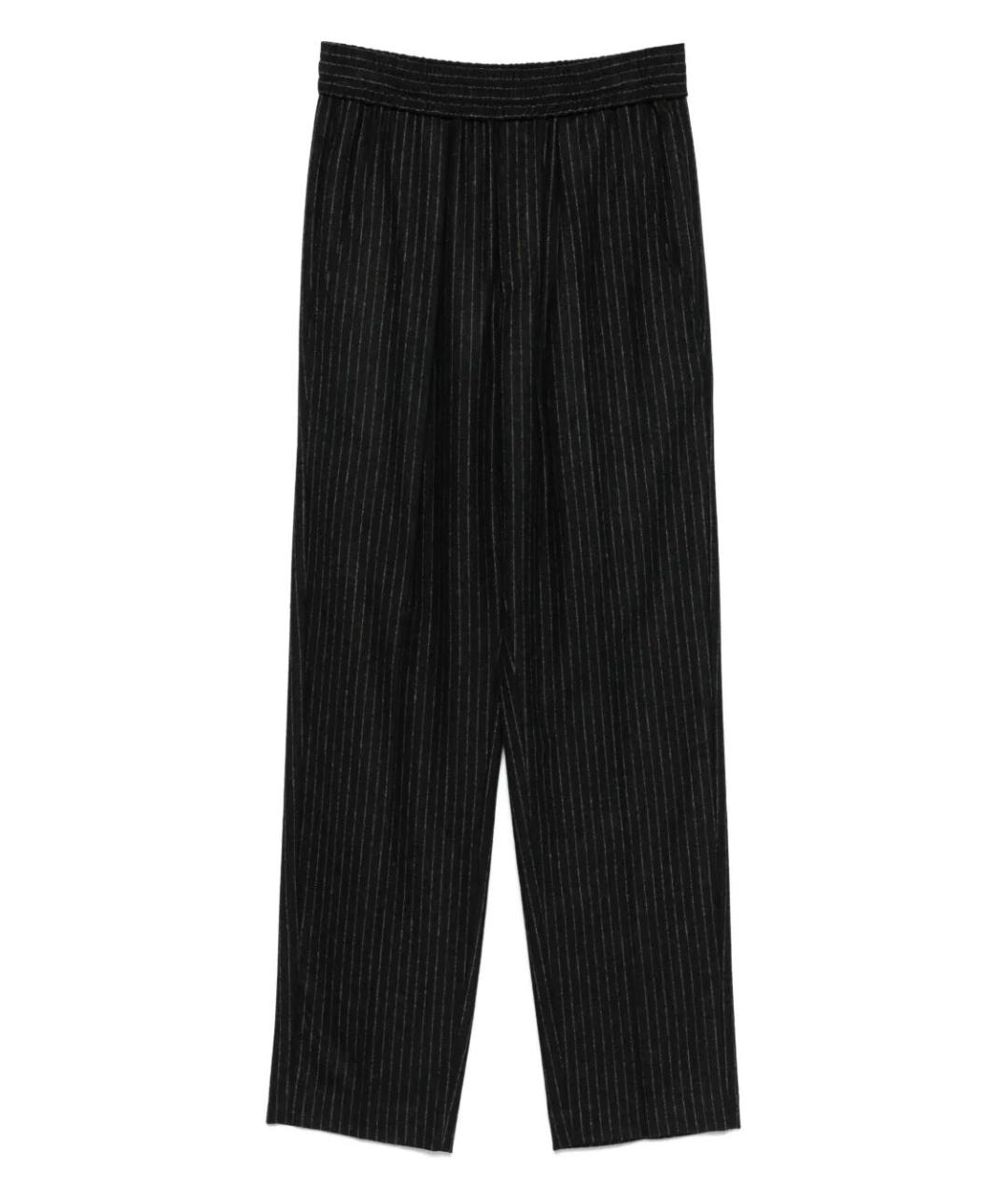 ISABEL MARANT Антрацитовые шерстяные прямые брюки, фото 1