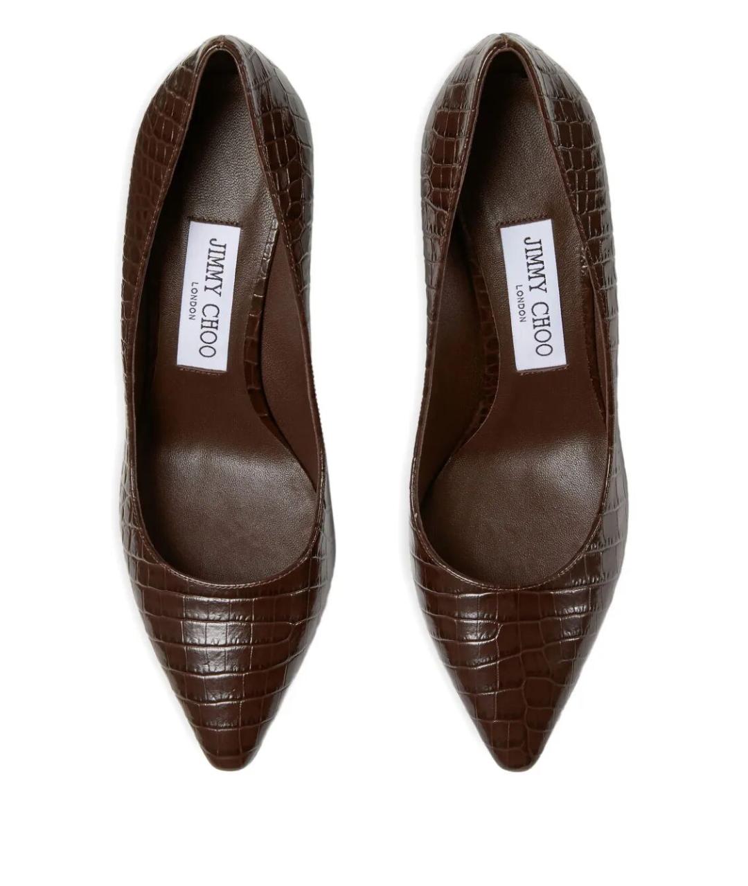 JIMMY CHOO Коричневые кожаные туфли, фото 4