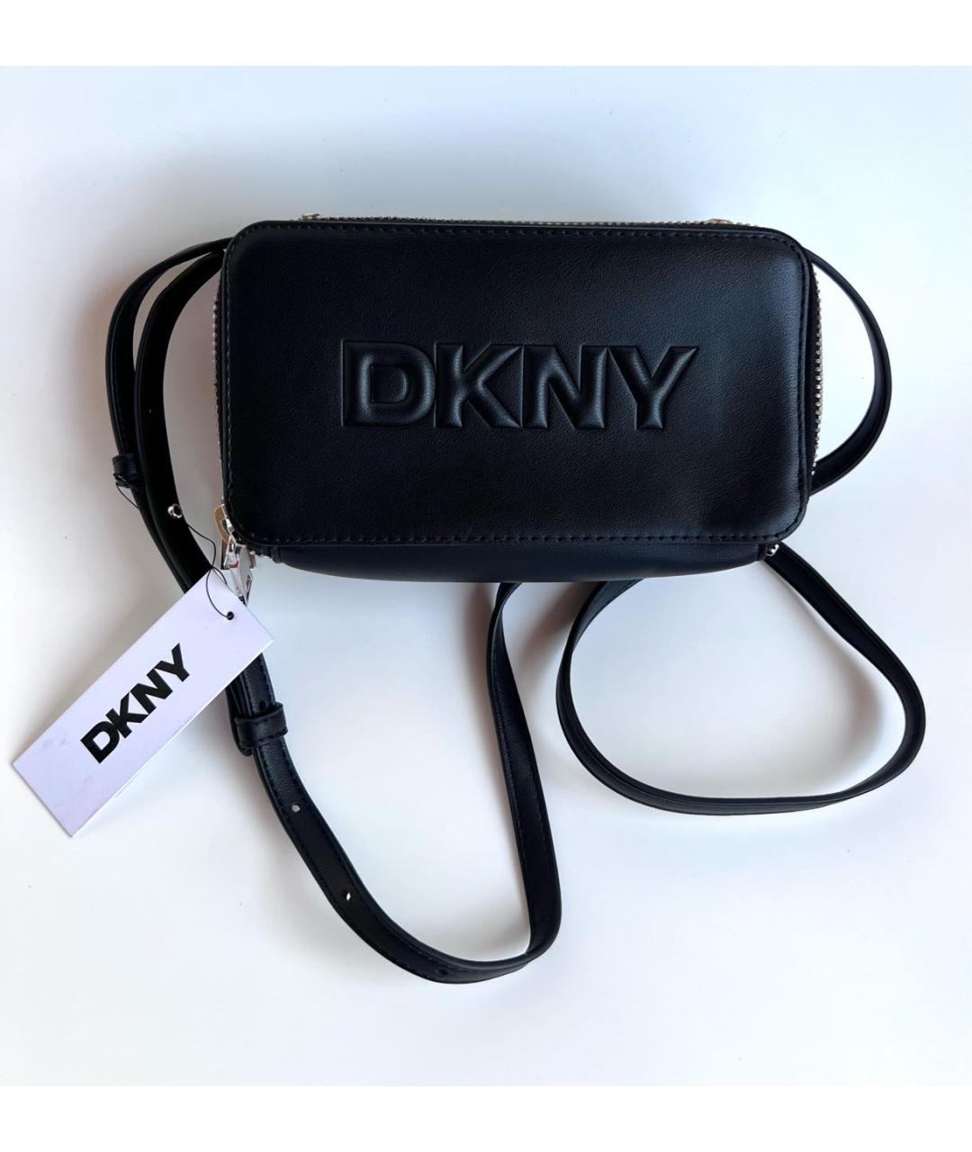 DKNY Черная сумка через плечо из искусственной кожи, фото 7