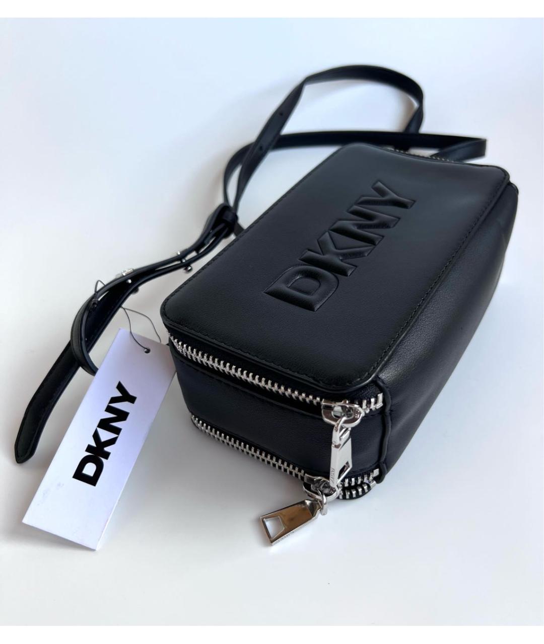 DKNY Черная сумка через плечо из искусственной кожи, фото 6