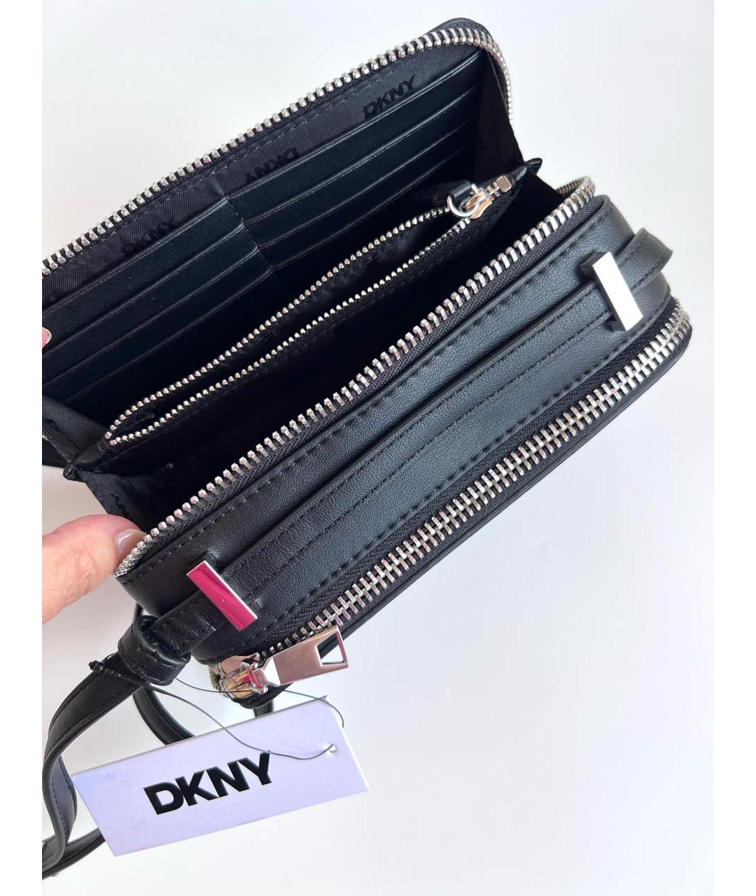 DKNY Черная сумка через плечо из искусственной кожи, фото 8