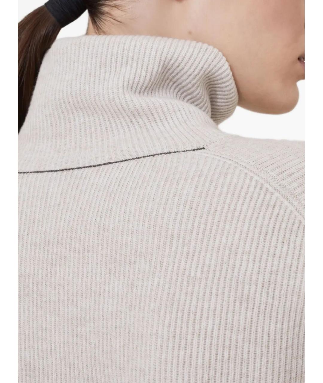 BRUNELLO CUCINELLI Серый кашемировый джемпер / свитер, фото 4