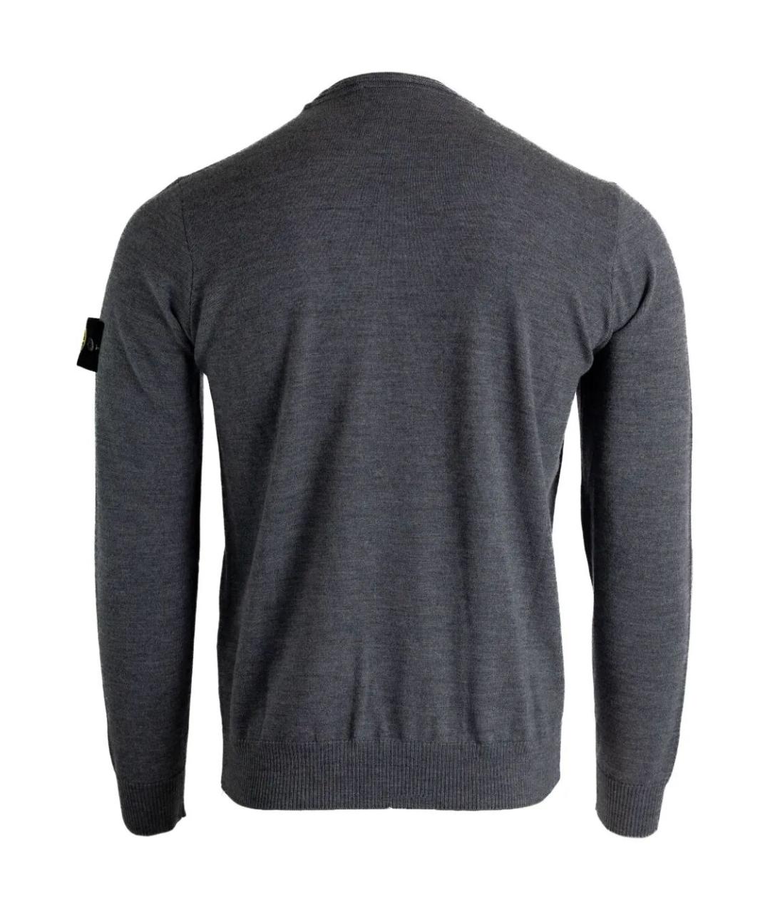 STONE ISLAND Серый шерстяной джемпер / свитер, фото 2