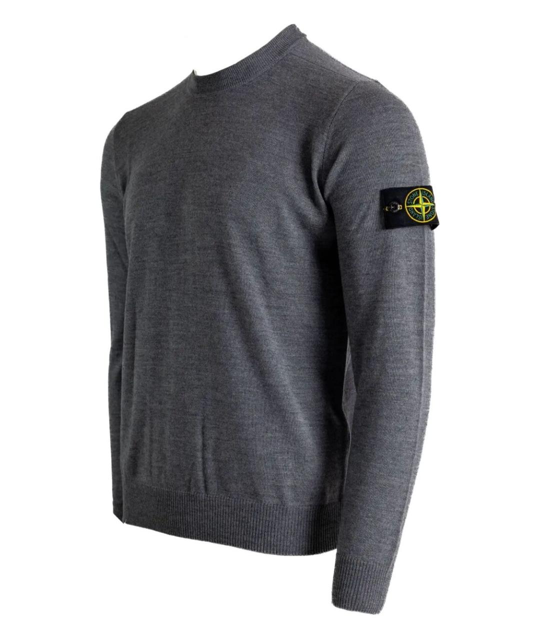 STONE ISLAND Серый шерстяной джемпер / свитер, фото 3